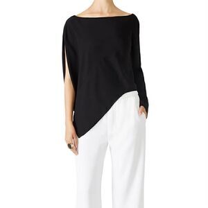 KAUFMANFRANCO 100% Silk Black Single Sleeve Top